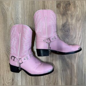 Durango Kid’s Pink Rhinestone Harness Cowboy Boots